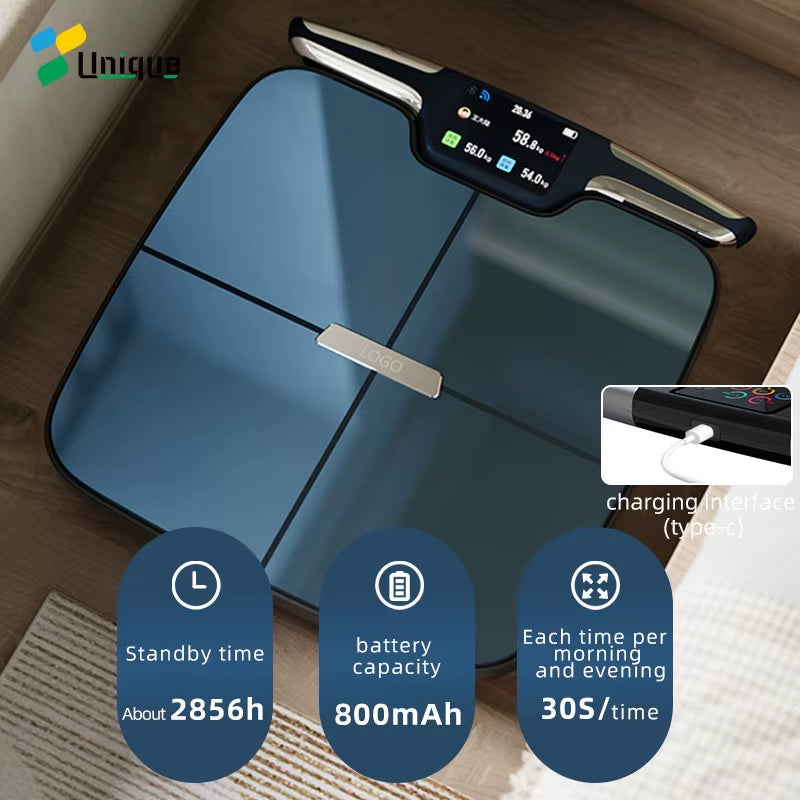 High Precision Wifi and Bluetooth Duel Connect BMI Digital 8 Electrode Scale Smart Scale Gym Scale