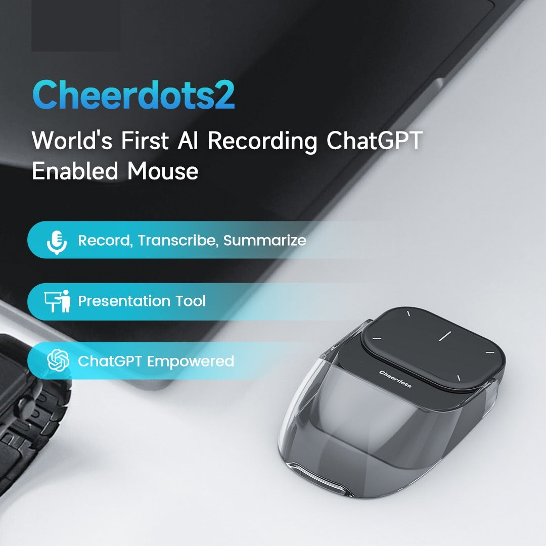 All-in-One Pocket Smart AI Recording ChatGPT Enabled Wireless Air Mouse Glow-Grace