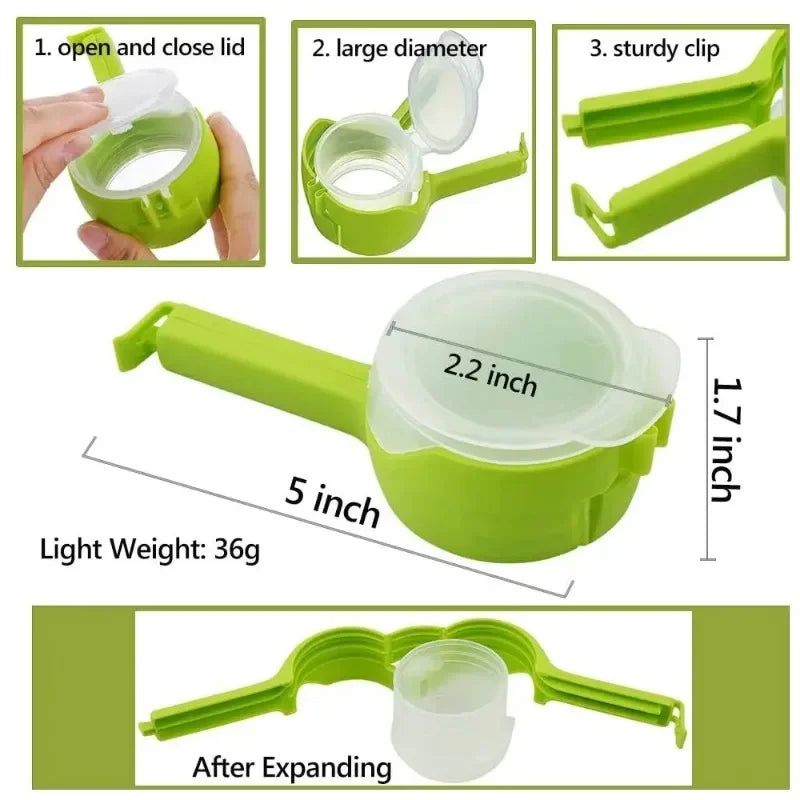 Bag Clips for Food Food Storage Sealing Clips with Pour Spouts Kitchen Chip Bag Clips Plastic Cap Sealer Clip Kitchen Storage