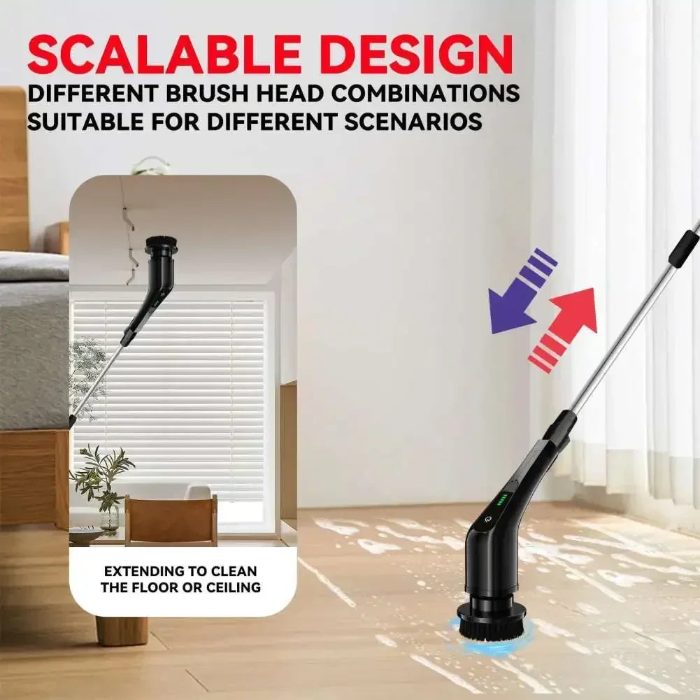 9-In-1 Electric Cleaning Brush Electric Spin Cleaning Scrubber Electric Cleaning Tools Parlour Kitchen Bathroom Cleaning Gadgets