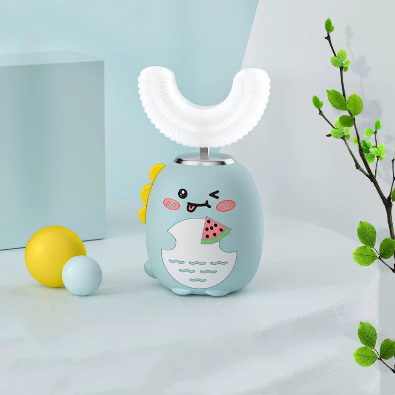 Sonic Silicone Children Electric Toothbrush Smart 360° Cartoon 2-6 Baby Toothbrush Automatic USB Rechargeable U Shape Toothbrush